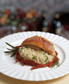 GRILLED RED MULLET WITH PEA RISOTTO AND DRIED TOMATOES 