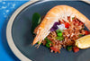 SALT BAKED KING PRAWN WITH SALAD OF RED RICE 